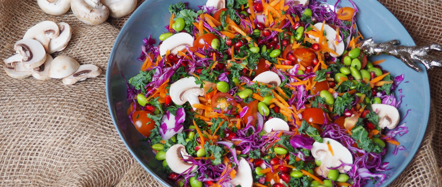 CABBAGE Chopped Rainbow Salad Featuring Mushrooms 2
