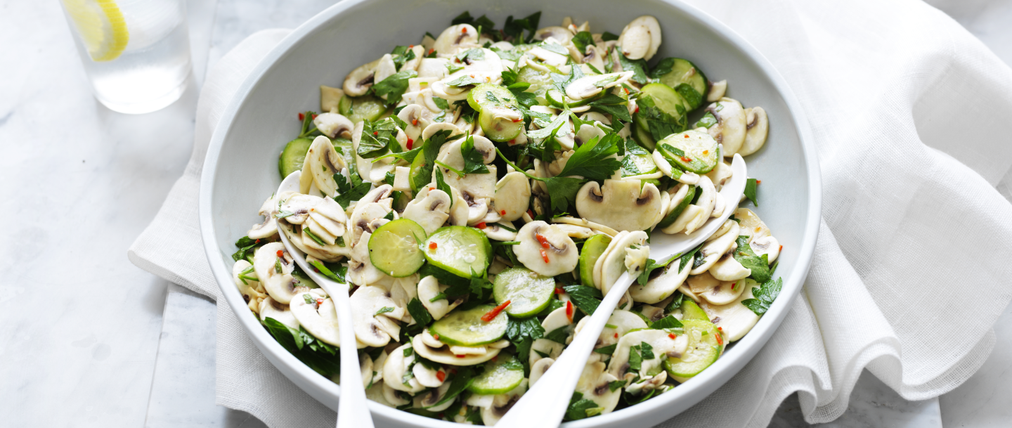 mushroom lemon herb salad 2