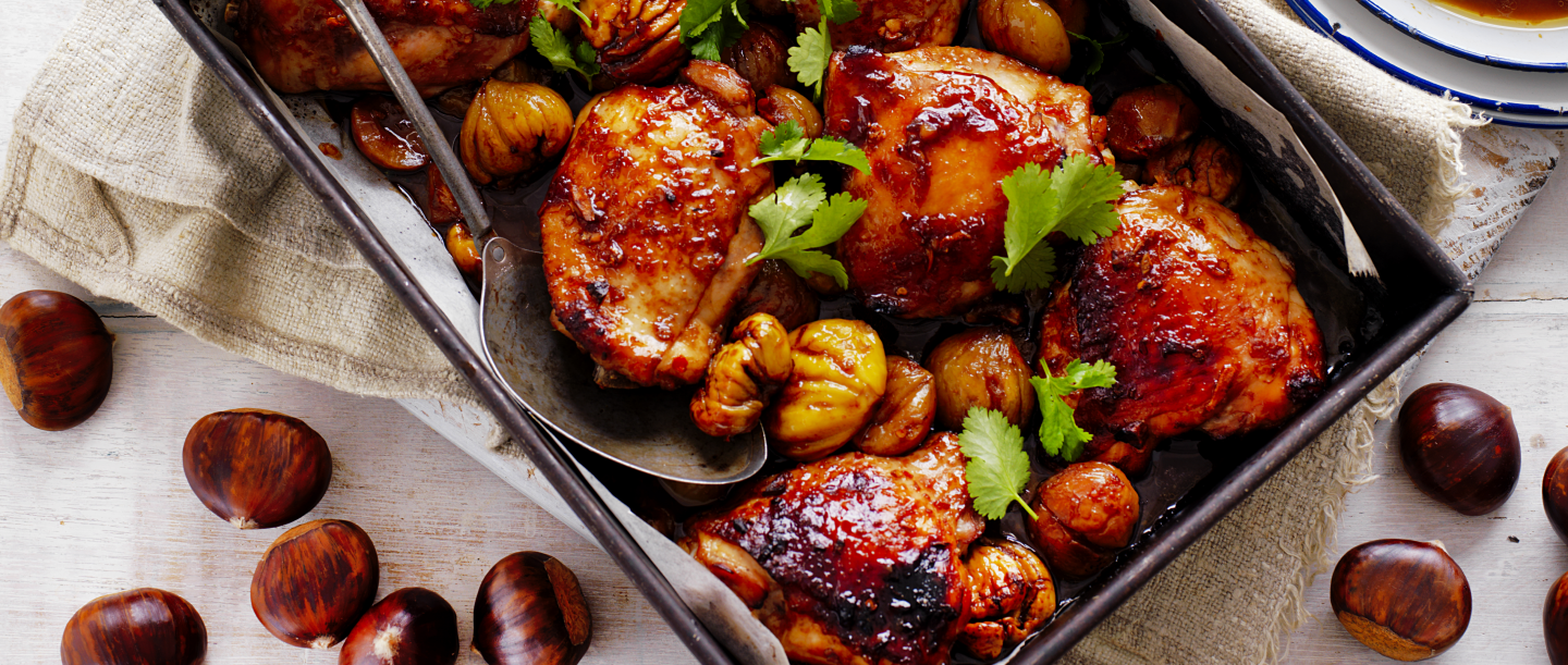 Roasted Asian- Style Chicken with Chestnuts 2