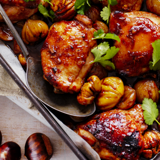 Roasted Asian- Style Chicken with Chestnuts preview